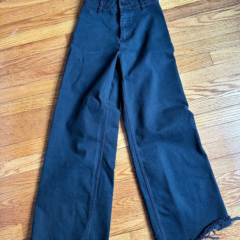 Zara Marine Straight Black Raw Hem 4